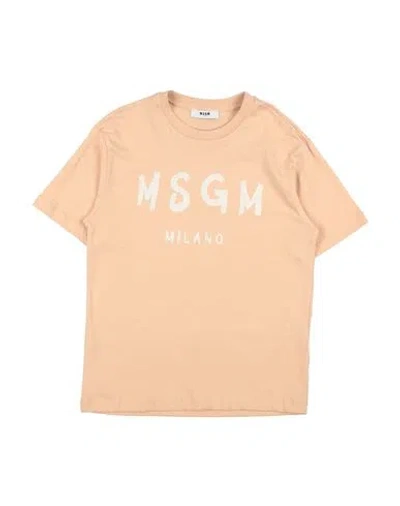 Msgm Babies'  Toddler T-shirt Sand Size 4 Cotton In Nude