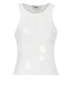 Msgm White Top With Maxi Paillettes