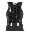 Msgm Black Top With Maxi Paillettes