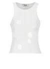 Msgm White Top With Maxi Paillettes