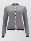 Msgm Top Contrast Trim And Ribbed Cuffs In Gray