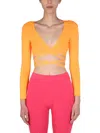 Msgm Top Cropped In Orange