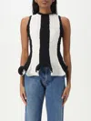 Msgm Stripe Sleeveless Top Black In Schwarz
