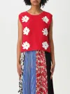 Msgm Top  Woman Color Red In Red