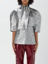 Msgm Metallic-effect Blouse In Silber