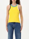 Msgm Contrast-trim Tank Top In Yellow