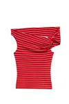 Msgm Top With Unique Knotted Shoulder Strap In Red