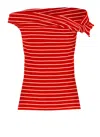 Msgm Top With Unique Knotted Shoulder Strap In Red