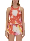 Msgm Tie-dye Sleeveless Drawstring Top