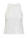 Msgm Sequin Top In White