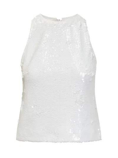 Msgm Sequin Top In White