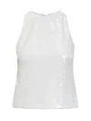 Msgm Sequin Top In White