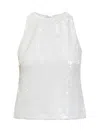 Msgm Sequin Top In White