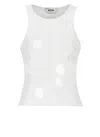 Msgm White Top With Maxi Paillettes