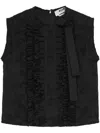 Msgm Ruffled Top In Black  