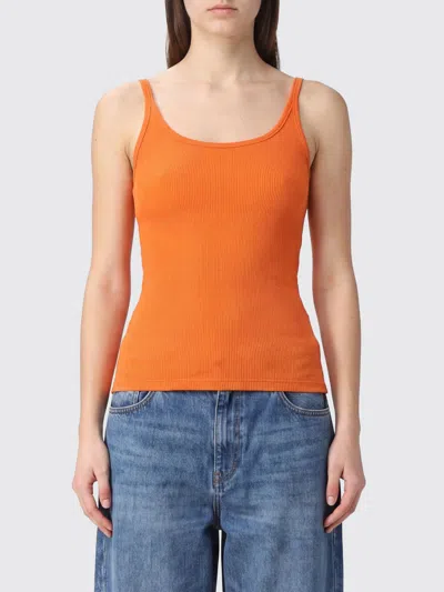 MSGM MSGM SLIM FIT VISCOSE TOP WITH THIN STRAPS AND ROUND NECK,I68658004