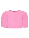 Msgm Pink Cropped Blouse In Pink
