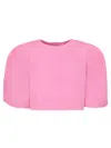 Msgm Pink Cropped Blouse In Pink