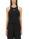 Msgm Logo-detail Ribbed Tank Top