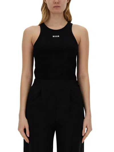 Msgm Tops With Logo In Black