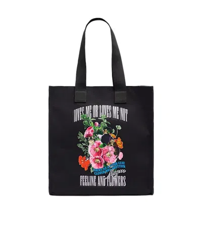 Msgm Tote Vertical Bag In Black