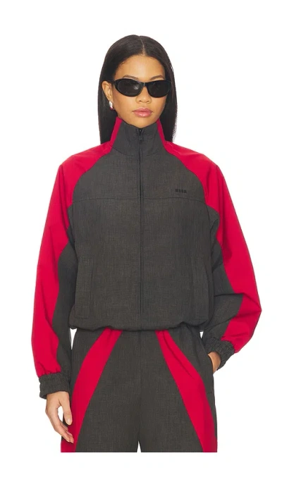 Msgm Track Jacket In Black