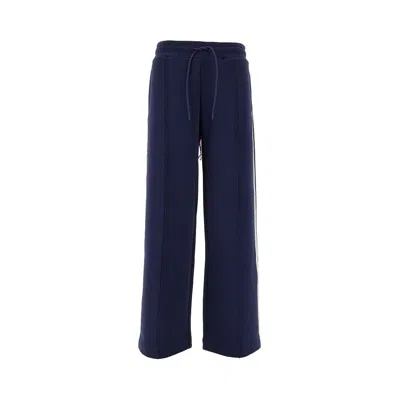Msgm Navy Track Lounge Pants In Blue