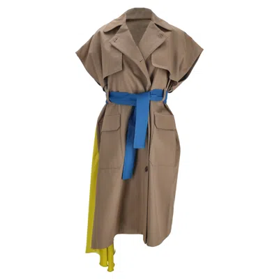 Pre-owned Msgm Trench Coat In Brown Cotton