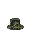 Msgm Tribal Shark Print Bucket Hat In Black