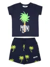 Msgm Tropical-logo-print Clothing Set In Blue