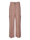Msgm High-waisted Cargo Pants In Beige