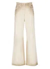 MSGM MSGM COTTON JEANS WITH FADED EFFECT AND FRAYED EDGES