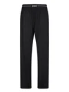 Msgm Tailored Black Trousers With Elastic Waistband In Black