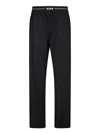 Msgm Tailored Black Trousers With Elastic Waistband In Black