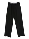 Msgm Straight Leg Wool Trousers In Black