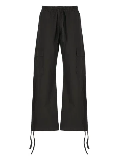 Msgm Cotton Trousers In Black
