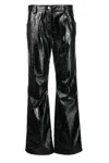 Msgm Black Croco Trousers In Nero Neri E Grigi