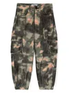 Msgm Camouflage Corduroy Tapered Trousers In Green