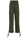 Msgm Cargo Lace-up Trousers In Green