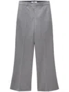 Msgm Grey Belt Loops Pants In Stretch Wool Woman In Grey