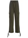 Msgm Cargo Lace-up Trousers In Verde Militare