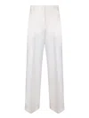 Msgm Cropped Ivory Trousers In White