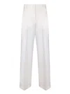 Msgm Cropped Ivory Trousers In White