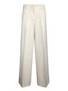 Msgm Wide-leg White Trousers With Tailored Fit In White