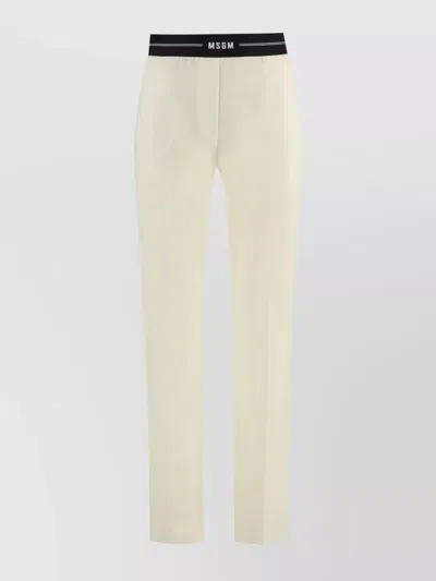 MSGM TROUSERS WOOL ELASTICATED WAISTBAND