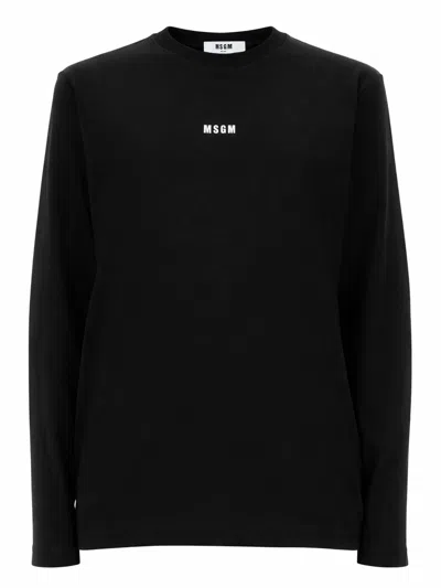 Msgm T-shirt Con Logo In Black