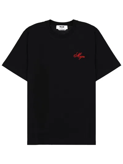 Msgm T-shirt Con Logo In Black