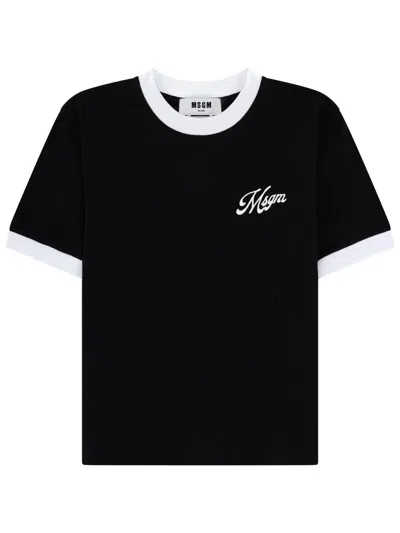 Msgm T-shirt Con Logo In Black