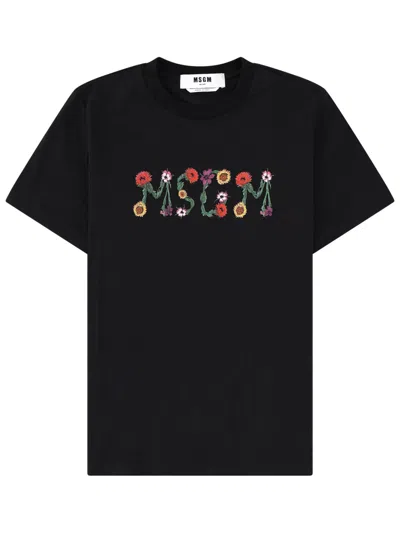 Msgm T-shirt Con Logo In Black