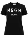 Msgm T-shirt Con Logo Pennellato In Black